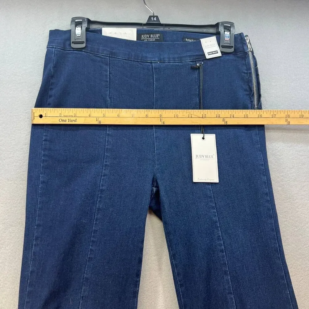 NWT Judy Blue Women's Super Flare Jeans Size 9/29 High Low Flare Side Zippers - Picture 3 of 16